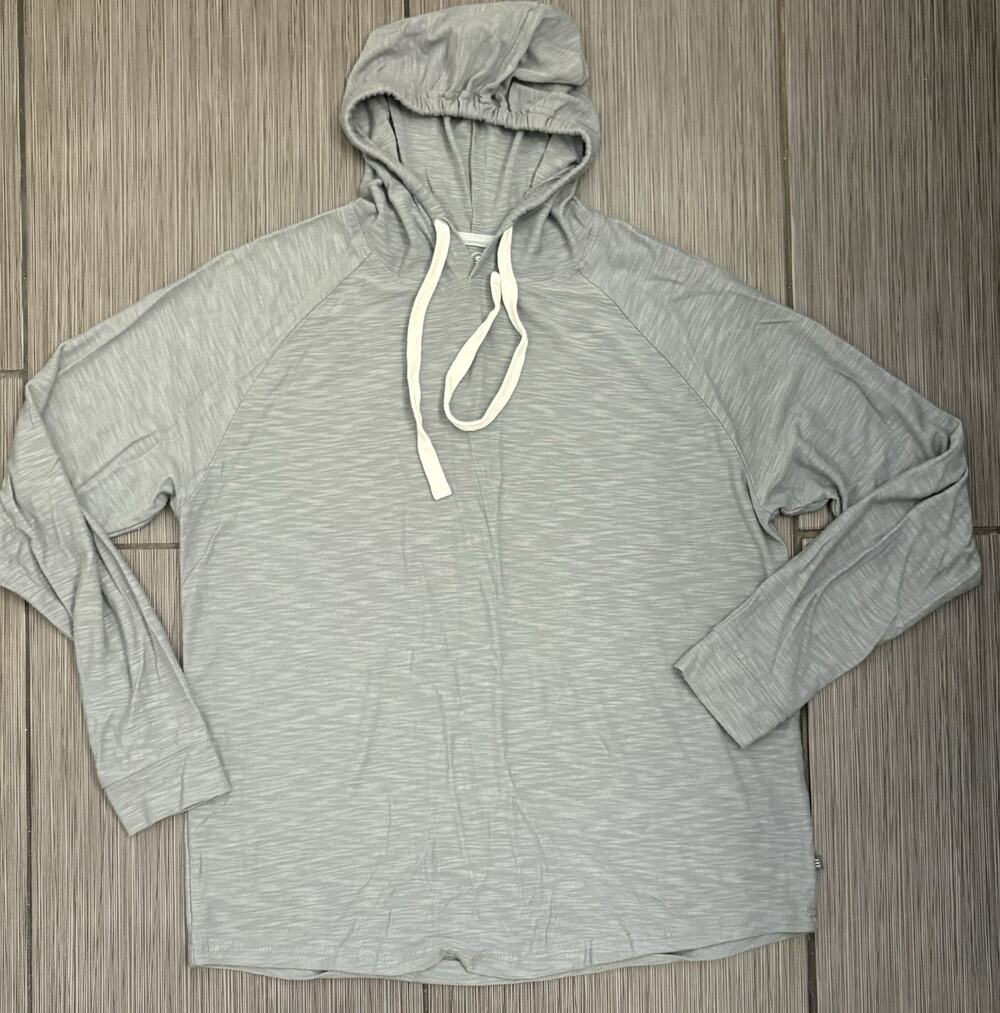 Free Fly Hooded T-Shirt Blue Long Sleeve Bamboo Lightweight Sun Top Men’s Small
